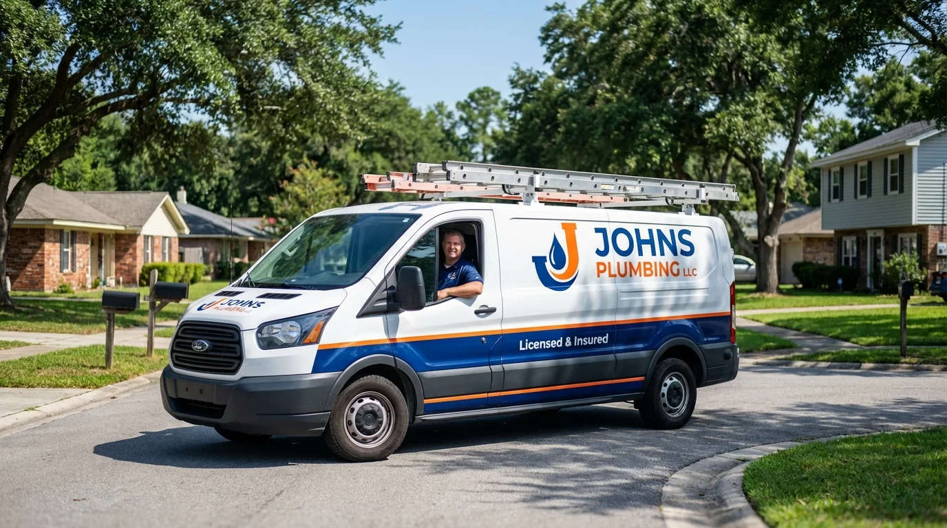 Johns Plumbing LLC service van in Buckeye Lake, OH