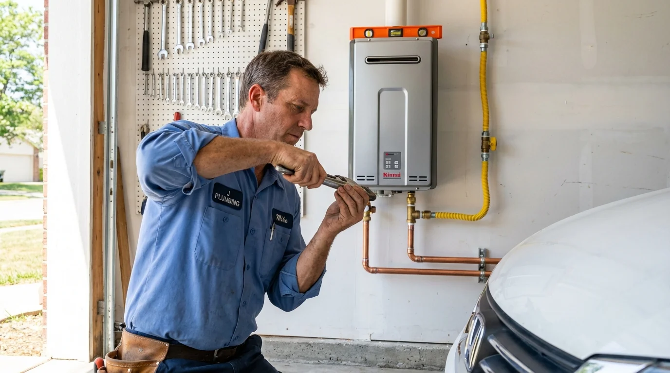 Tankless water heater installation by a Johns Plumbing LLC plumber in Buckeye Lake